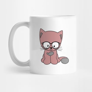 Cat Glasses Cute Feline T-Shirt Mug